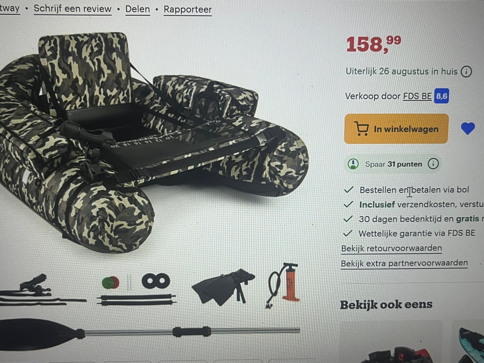Opblaasbaar rubberboot met alle toebehoren., Watersport en Boten, Ophalen, Nieuw