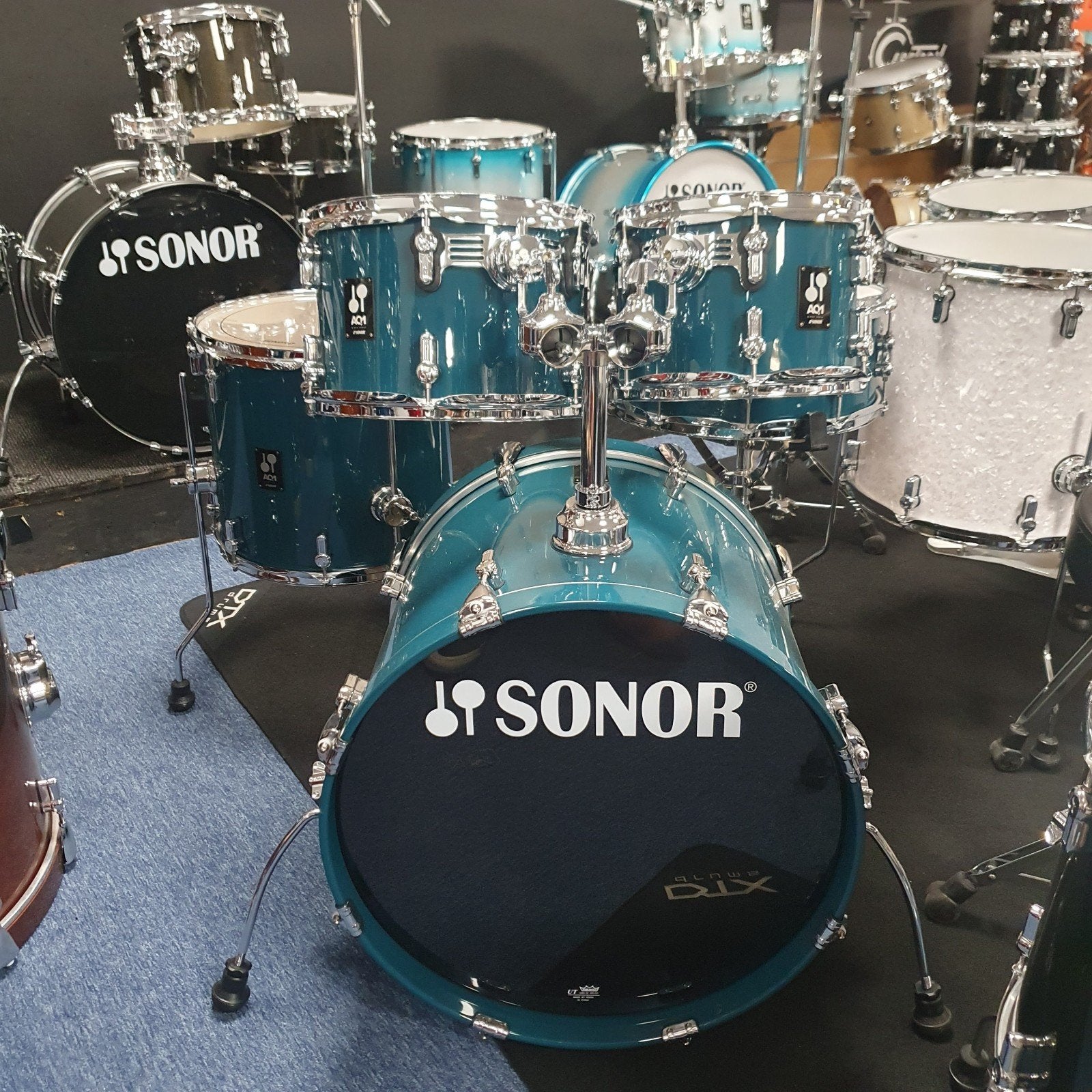 Sonor AQ1: birch shells. Caribbean Blue. Shellpack, Muziek en Instrumenten, Drumstellen en Slagwerk, Ludwig, Ophalen of Verzenden