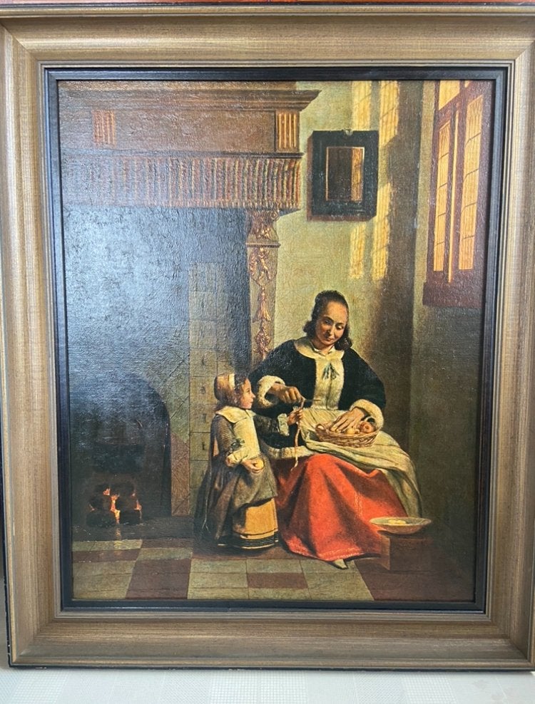 Grande peinture de reproduction sur toile, Enlèvement, Vintage, Toile