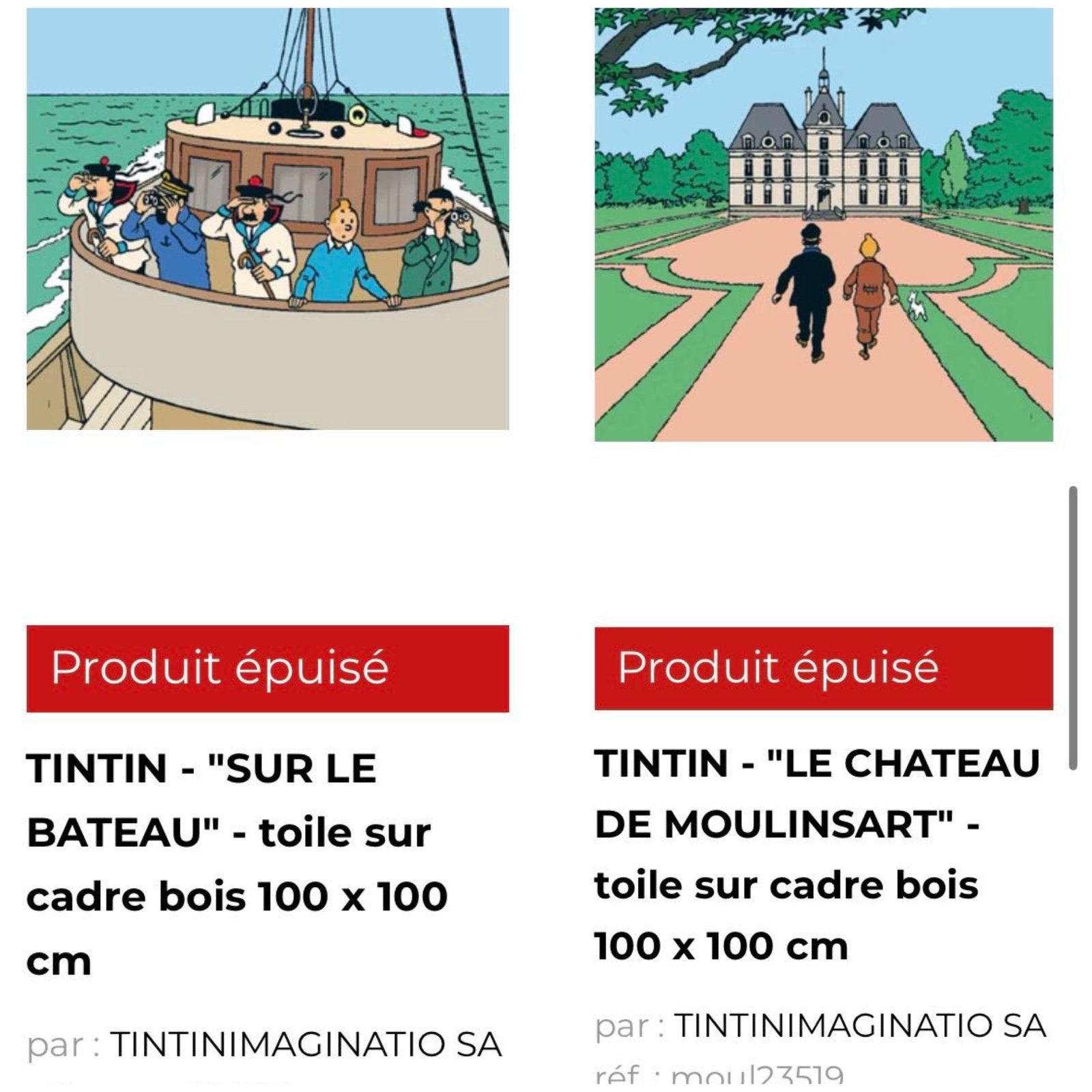 Gezocht: Moulinsart Kuifje canvas 23519 & 23520, Verzamelen, Ophalen of Verzenden, Kuifje