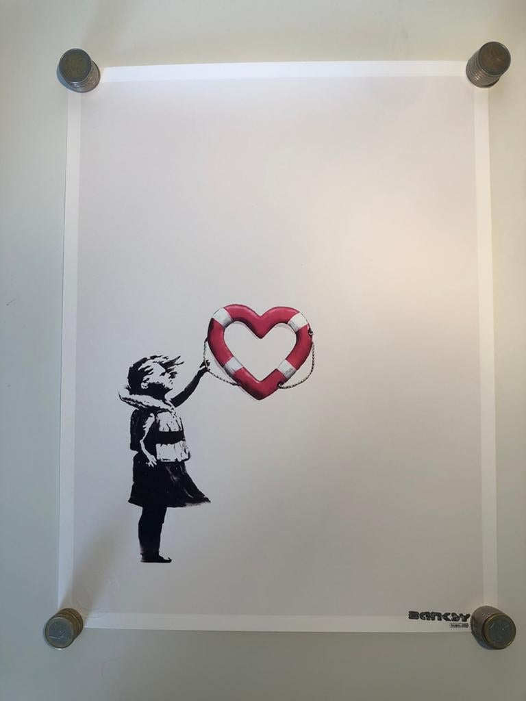 Banksy the girl with the baloon sérigraphie, Antiquités & Art, Enlèvement ou Envoi