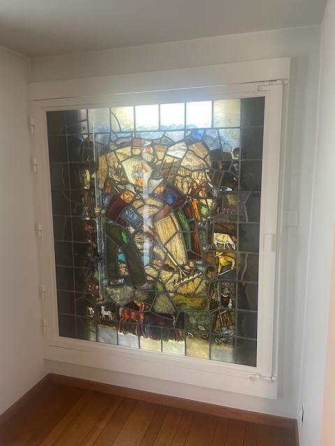 glasramen glas in lood 'zomer' van Jan Huet, Antiek en Kunst, Ophalen