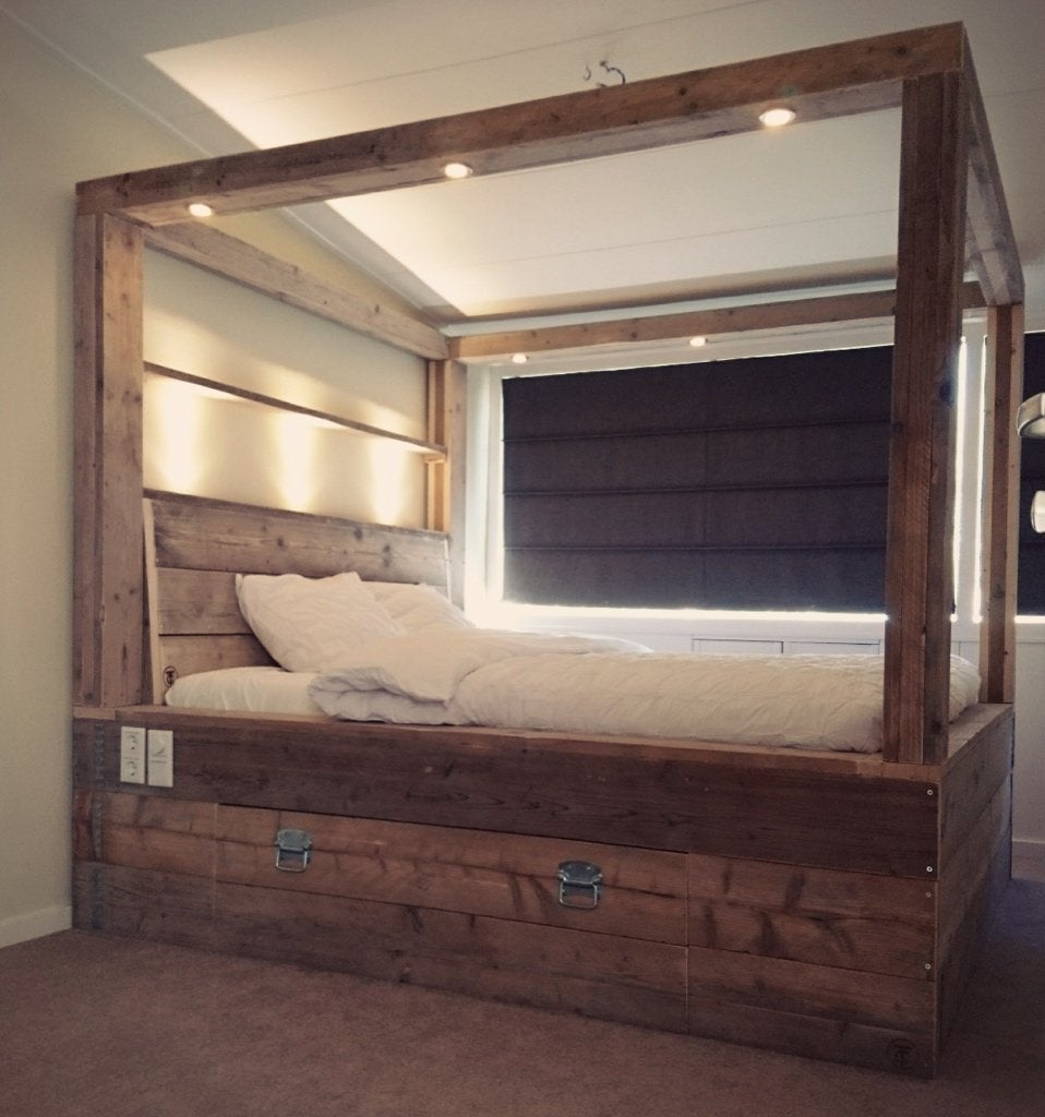 Hemelbed 180 X 200, Ophalen, Tweepersoons, Zo goed als nieuw, 180 cm