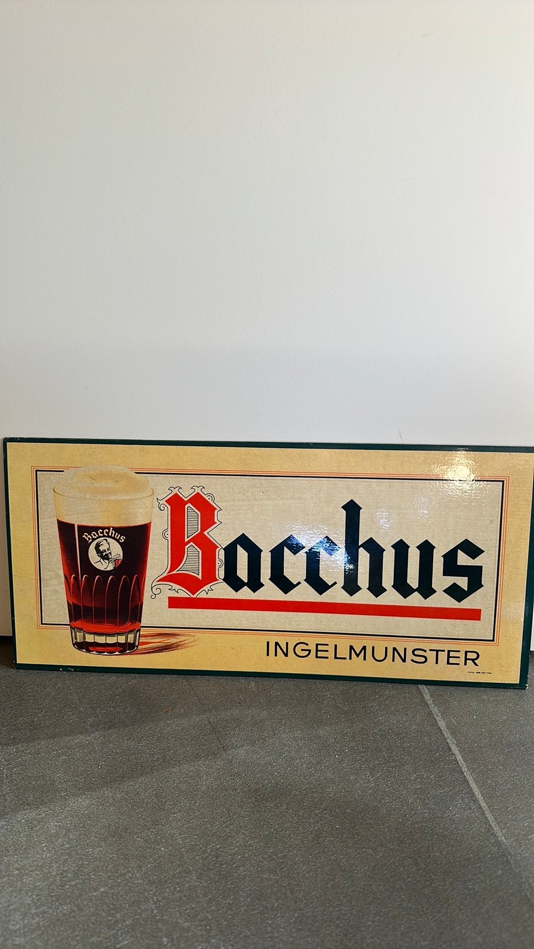 Bacchus Reclamebord, Verzamelen, Ophalen of Verzenden, Zo goed als nieuw, Reclamebord