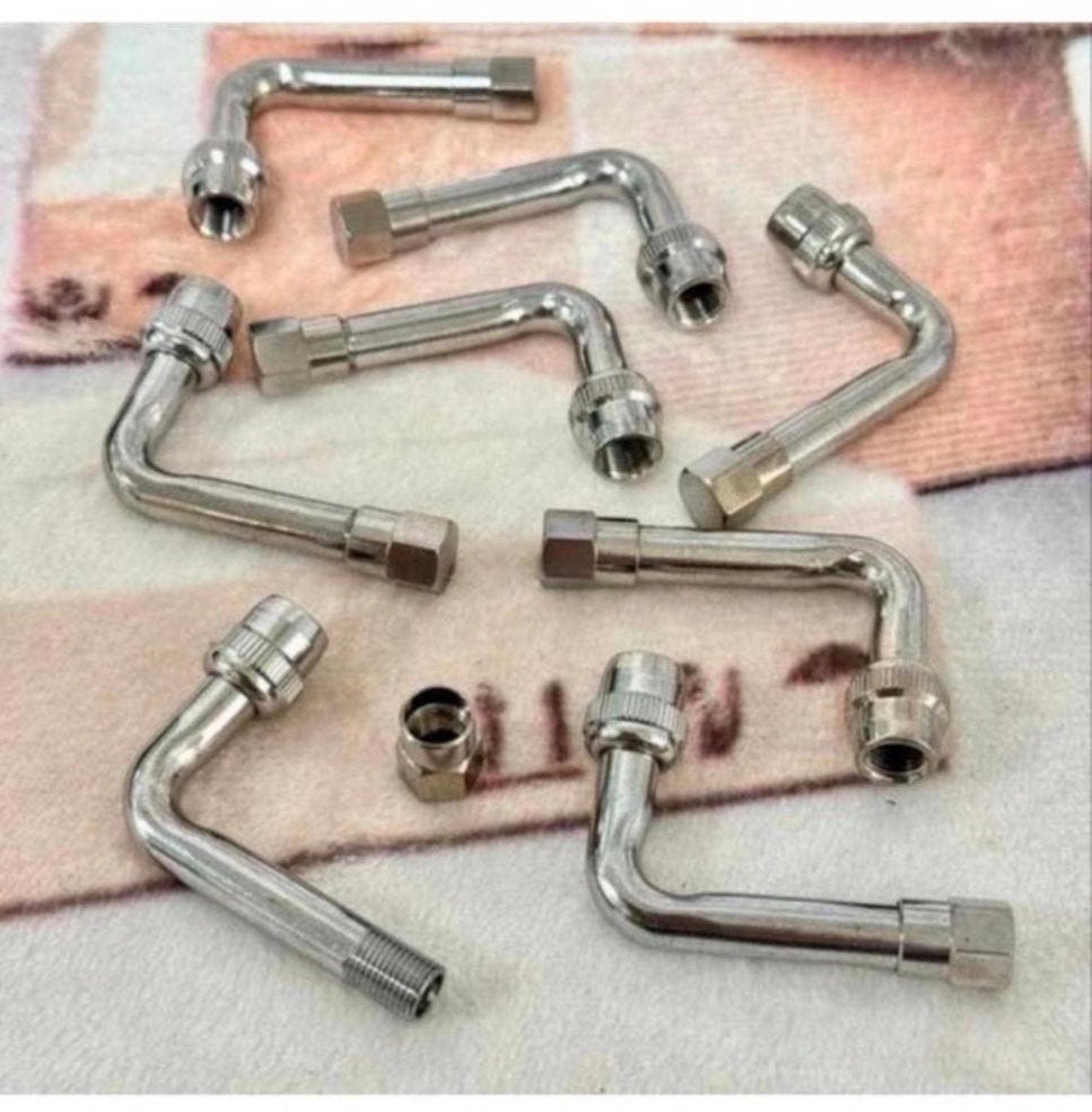 8 Haaks 90 graden Ventiel ventielen chrome chroom motor auto, Ophalen of Verzenden