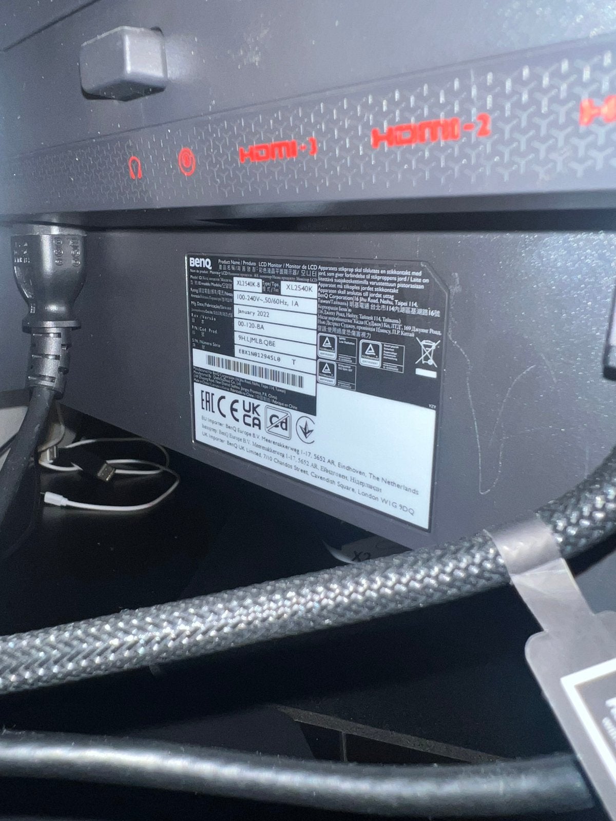 Benq Zowie XL2540K 25" Full-HD 240Hz TN Gaming Monitor, Gaming, HD, Comme neuf, Enlèvement