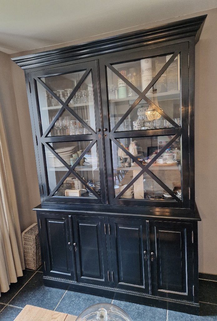 Buffetkast zwart Flamant-stijl, Ophalen, Met deur(en), Flamant, 200 cm of meer