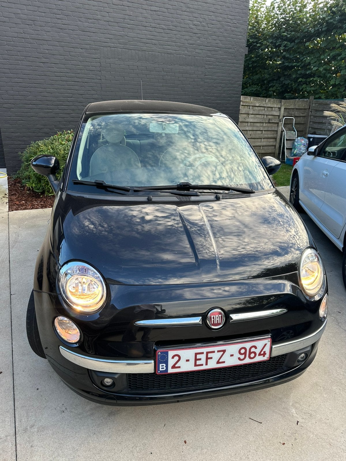 Fiat 500, Auto's, 4 zetels, Beige, Leder en Stof, Zwart