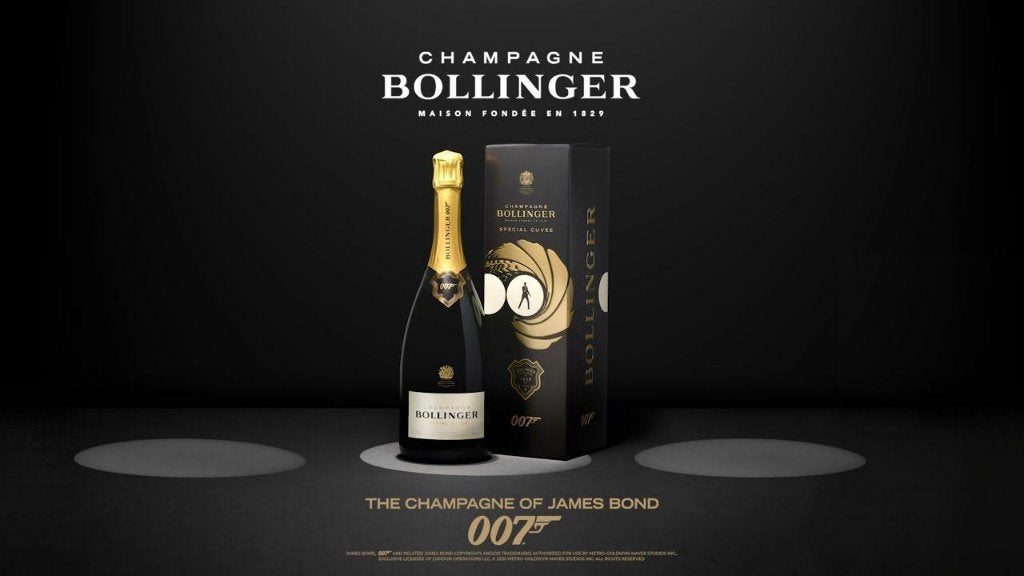 JAMES BOND 007 Bouteille+Etui+Flûte Champagne BOLLINGER 2025, Collections, Vins, Neuf, Enlèvement ou Envoi, Pleine, Champagne