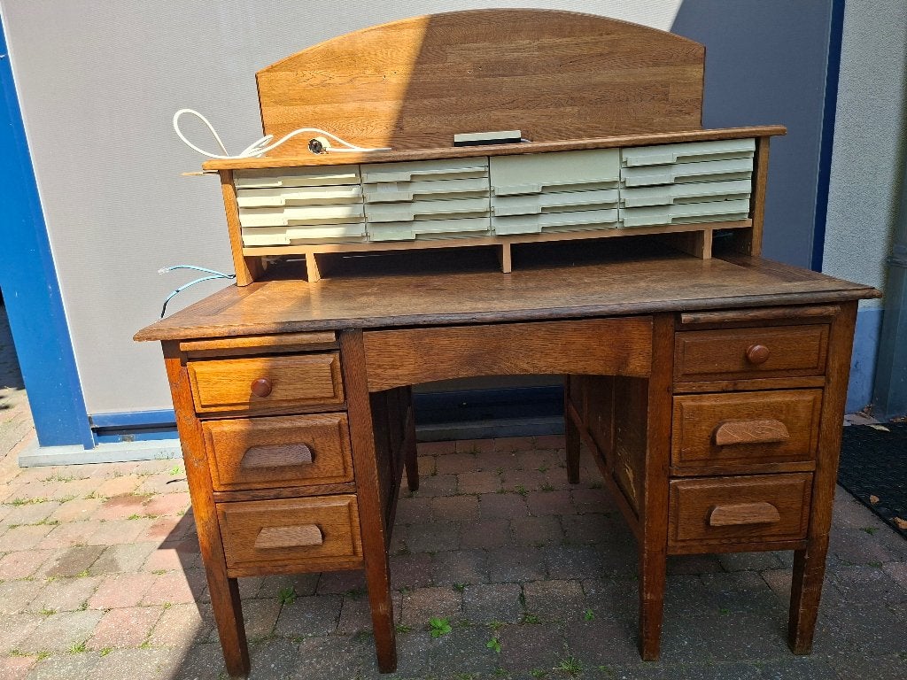 Antieke eiken bureau, Antiek en Kunst, Ophalen
