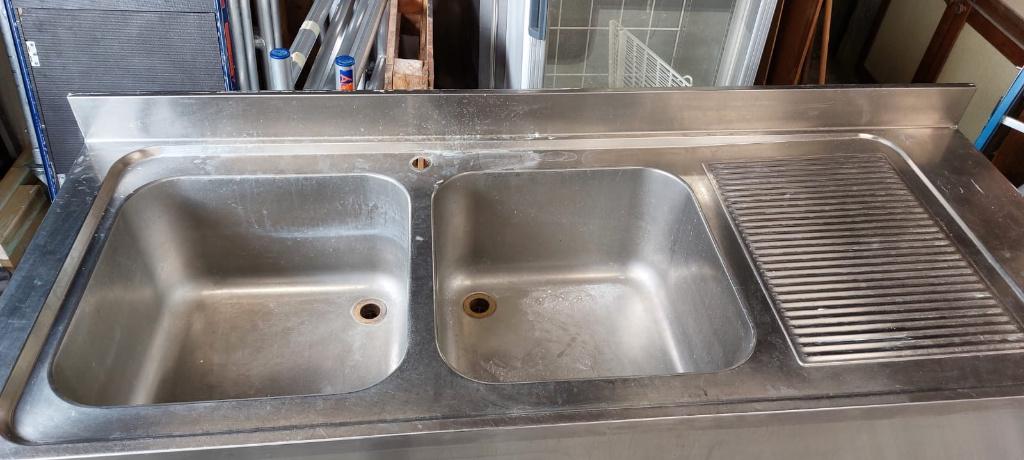 inox wasbak, Ophalen, Gebruikt, 75 cm of meer, 150 tot 200 cm