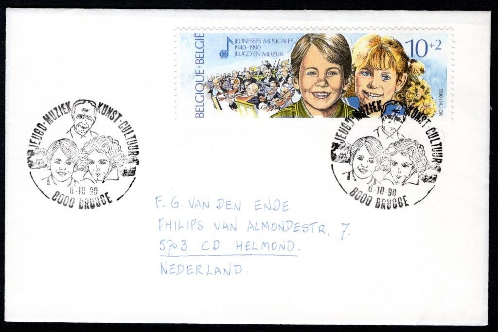 2387 FDC 1990 - Culturele -1, Postzegels en Munten, Postzegels | Europa | België, Met envelop, Ophalen of Verzenden, Gestempeld