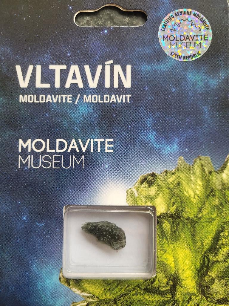 Moldavite 1.74 gram moldaviet, Ophalen of Verzenden, Mineraal