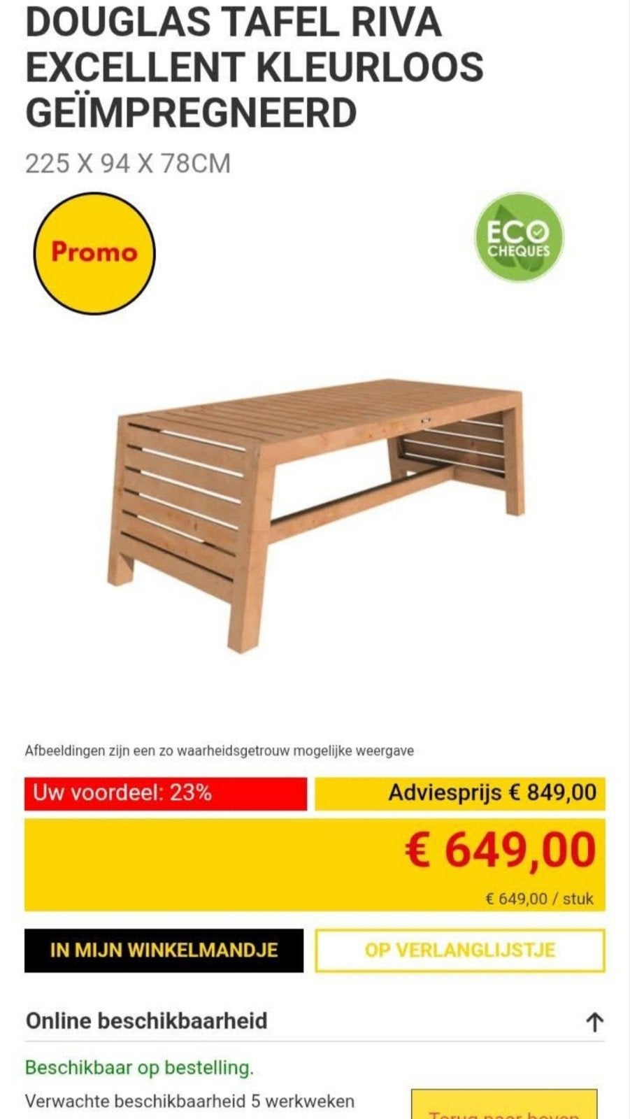 Tuintafel douglas nieuw opknapper, Tuin en Terras, Ophalen