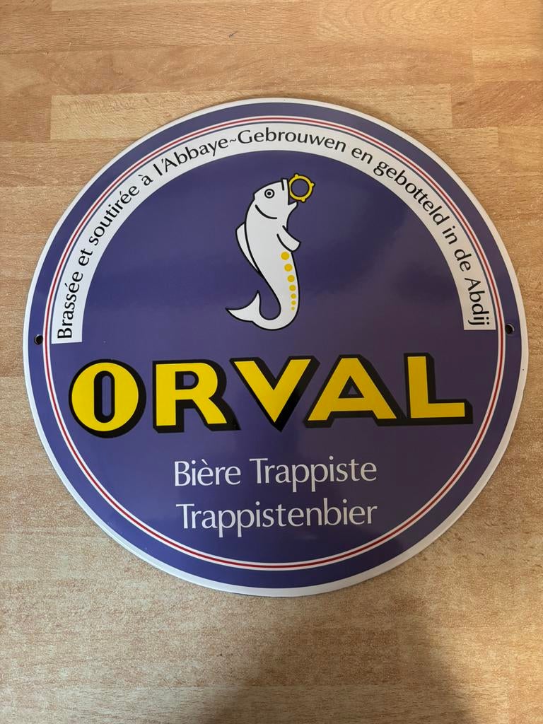 Plaque émaillée Orval 30cm de diamètre, Enlèvement ou Envoi, Neuf, Panneau publicitaire