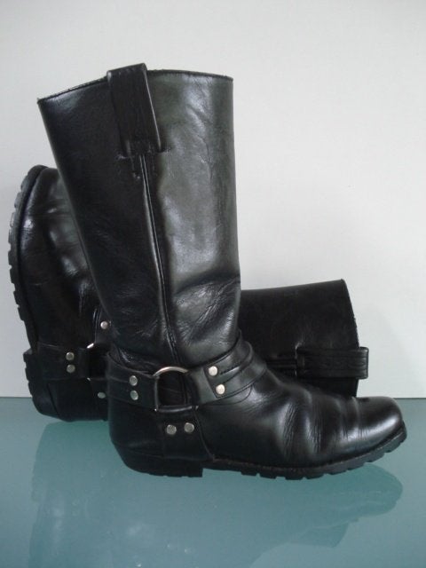 Bottes de motard Tony Mora cuir noir 37 | Livraison gratuite, Comme neuf, Tony Mora, Bottes hautes, Noir