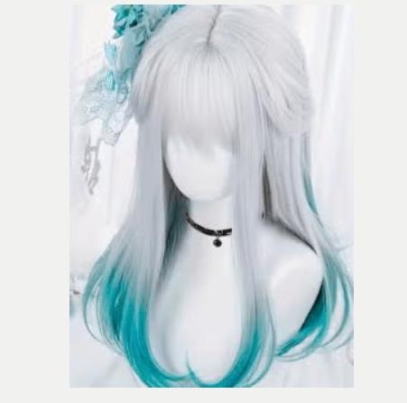 Belle perruque de cosplay anime synthétique bleue et blanche, Enlèvement ou Envoi, Neuf