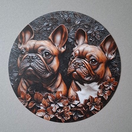 Franse Bulldog Metalen Bord, Ophalen, Nieuw, Reclamebord