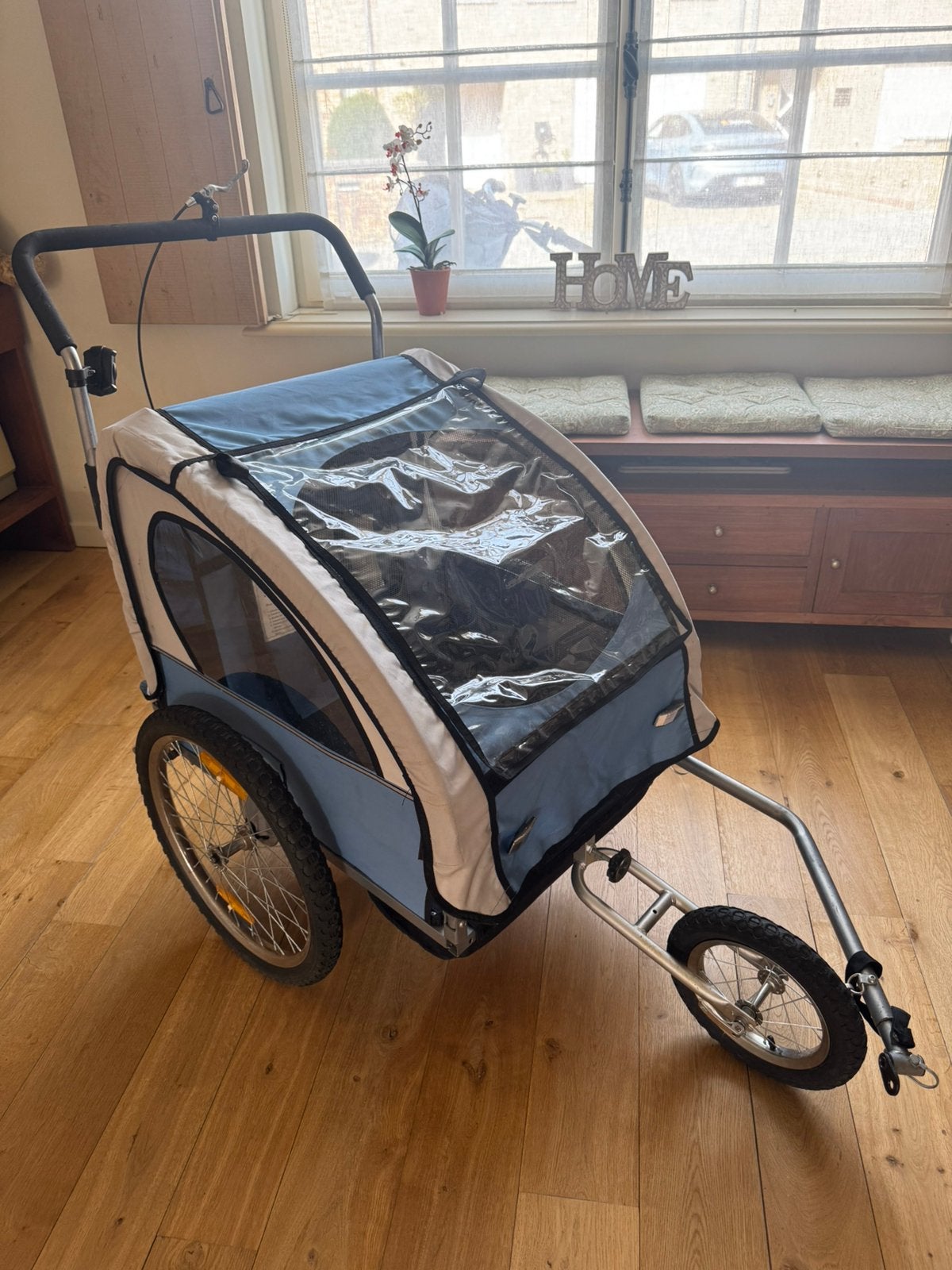 Kinderfietskar 2 plaatsen nieuwprijs €300, Vélos & Vélomoteurs, Accessoires vélo | Remorques, Enlèvement