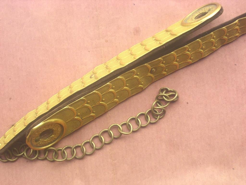 Jugulaires Fonson shako belge 1830 et suivants pour officier, Envoi, Armée de terre, Emblème ou Badge