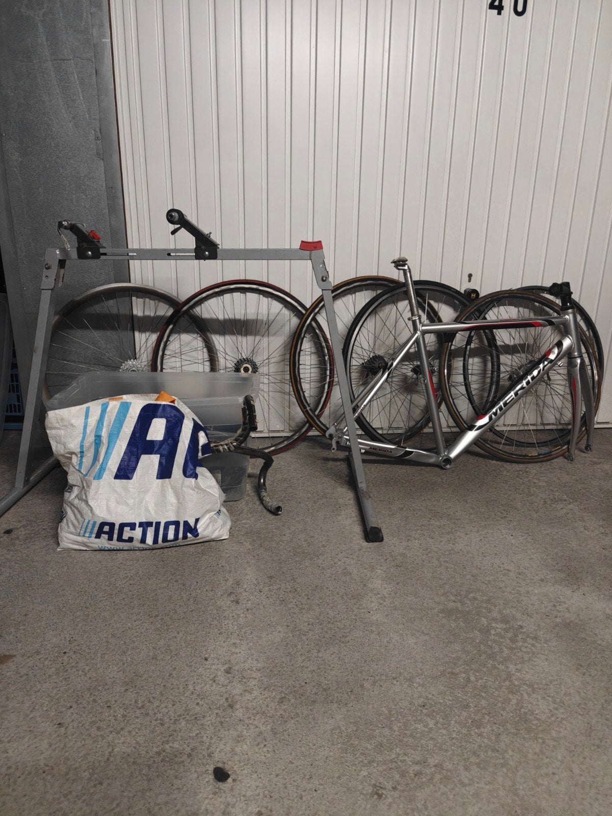 Groot lot fietsonderdelen te koop, alles samen voor 70 euro, Fietsen en Brommers, Fietsonderdelen, Ophalen, Frame, Gebruikt, Orbea