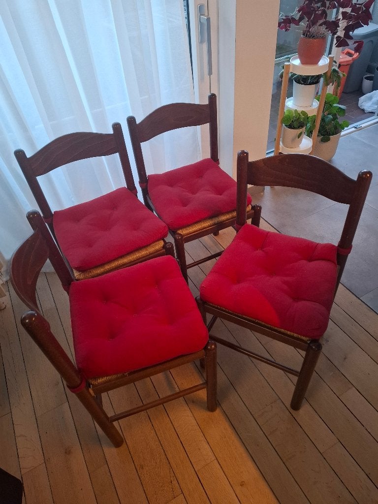 Lot de 4 chaises, Brun, Enlèvement, Utilisé, Bois