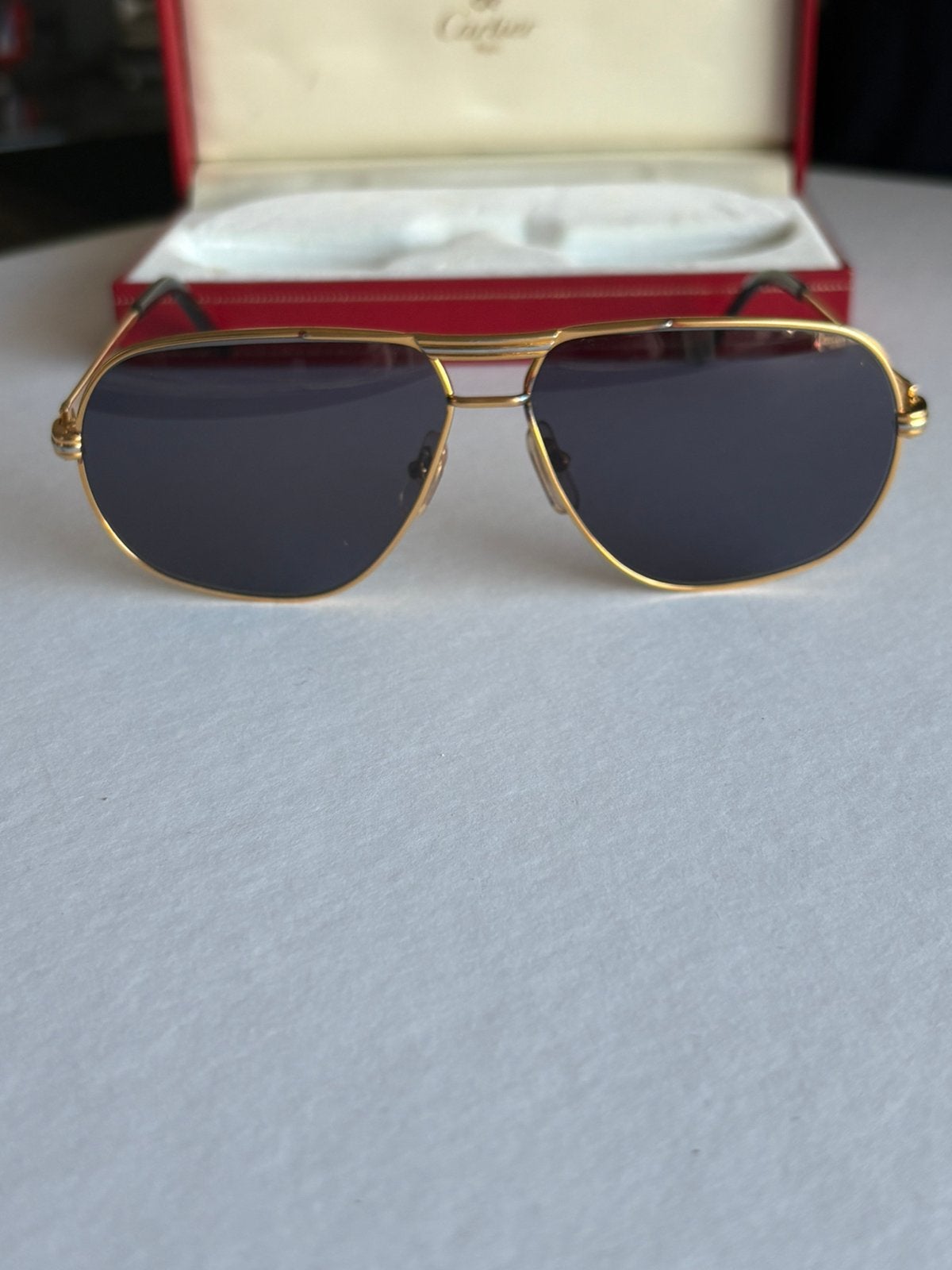 Cartier Zonnebril - Vintage Gouden Frame met Originele Doos, Enlèvement ou Envoi, Comme neuf, Lunettes