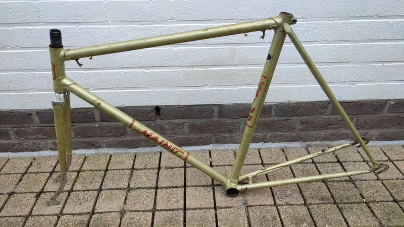 Vintage koersfiets racefiets retro Maino 1977, Fietsen en Brommers, Fietsonderdelen, Ophalen, Gebruikt, Frame, Maino Cesaro Rizzato