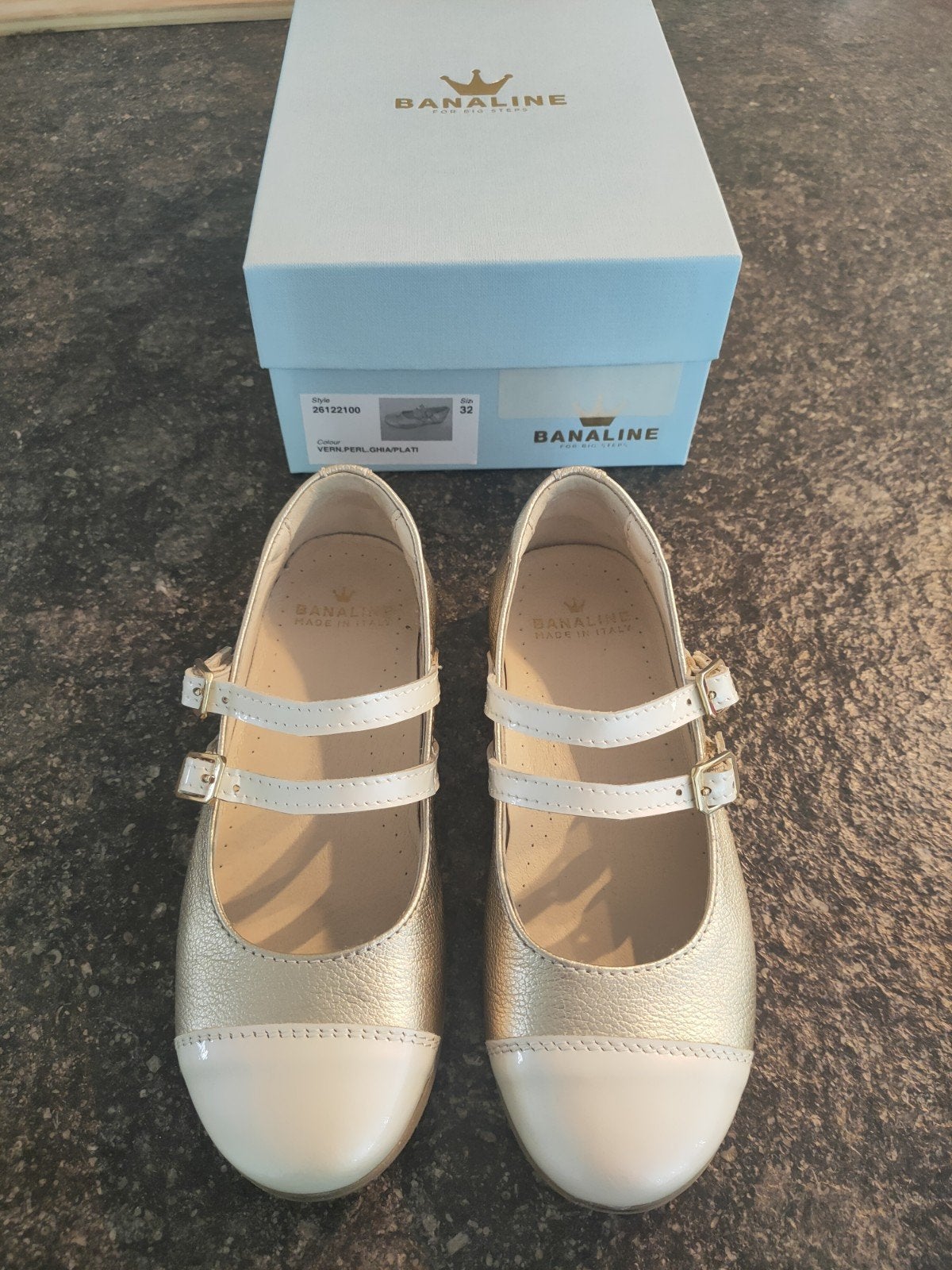 ballerina Banaline beige goud maat 32, Ophalen, Banaline, Schoenen, Nieuw