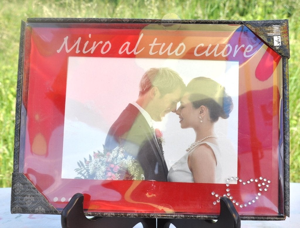 cadre photo neuf pour photo de mariage texte italien, Ophalen of Verzenden, Nieuw, Overige materialen