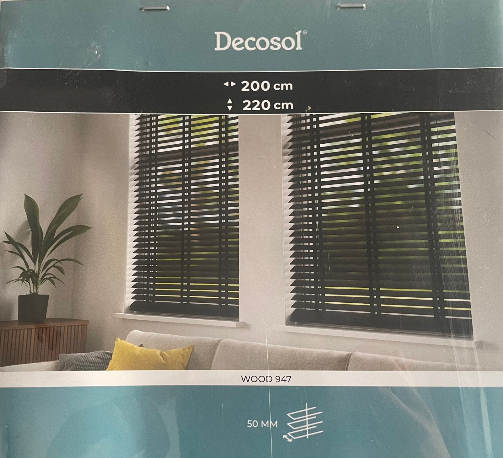 Decosol 947 jaloezie horizontaal hout zwart 200x220cm, Huis en Inrichting, Ophalen, Jaloezie, 200 cm, Overige merken