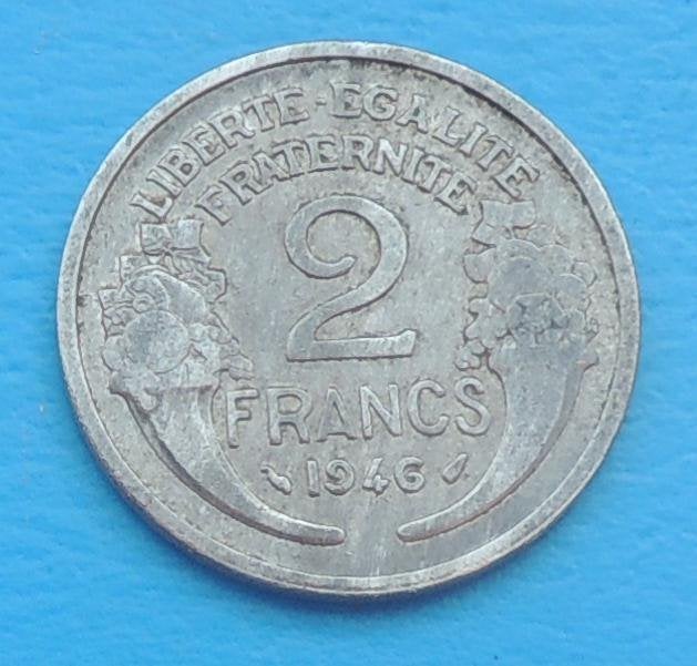 France 1946 2 fr FR, Timbres & Monnaies, Monnaies | Europe | Monnaies non-euro, Envoi, France, Monnaie en vrac