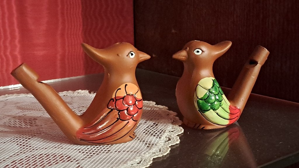 2 fluitjes in de vorm van vogeltjes, Muziek en Instrumenten, Ophalen
