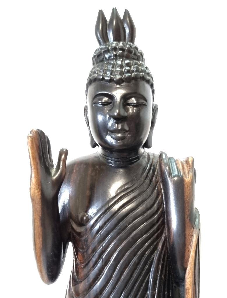 Bois massif. Bouddha., Antiquités & Art, Enlèvement ou Envoi
