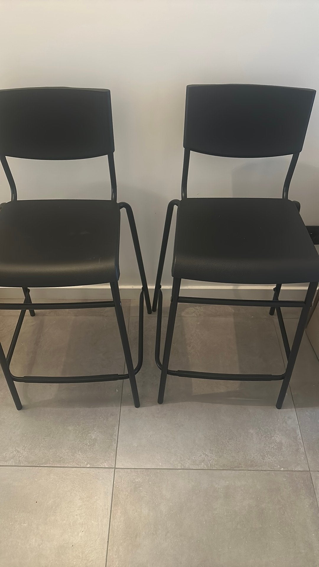 2 zwarte barkrukken, Enlèvement, Utilisé, Synthétique
