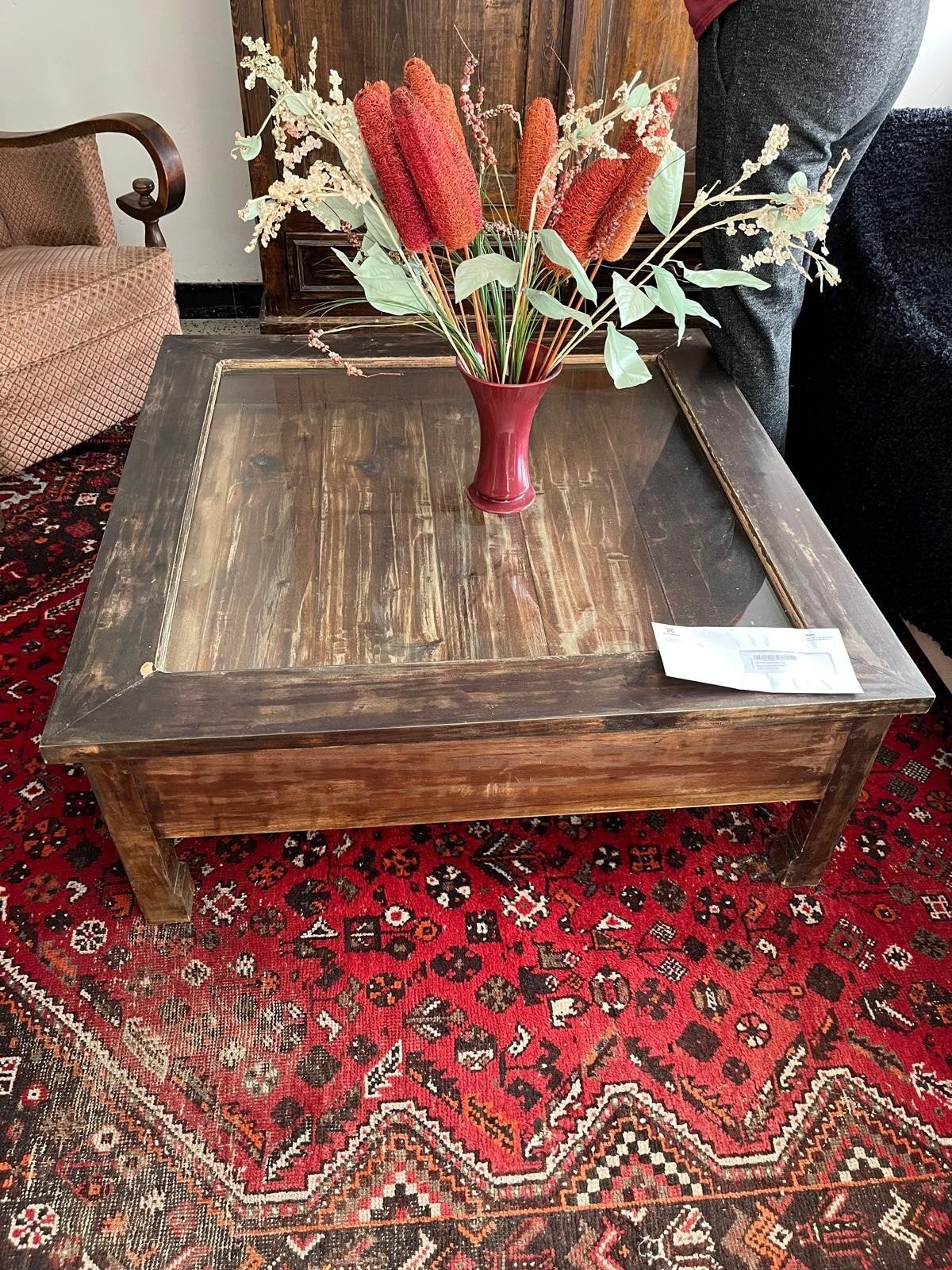salontafel met glas en lade, Huis en Inrichting, Ophalen, Glas
