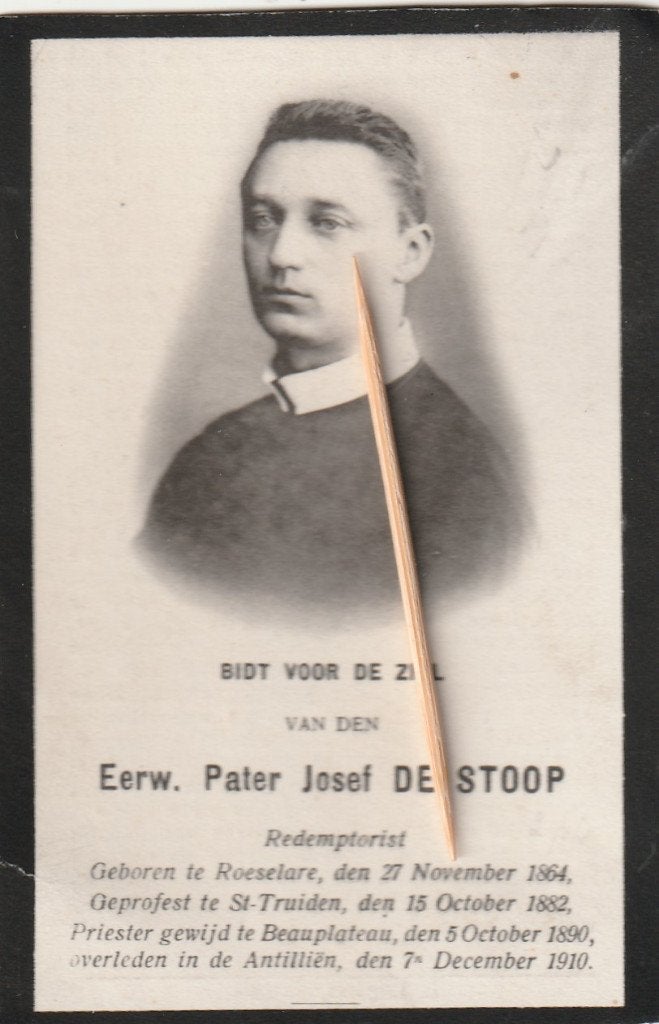 Prêtre, père De Stoop, Envoi