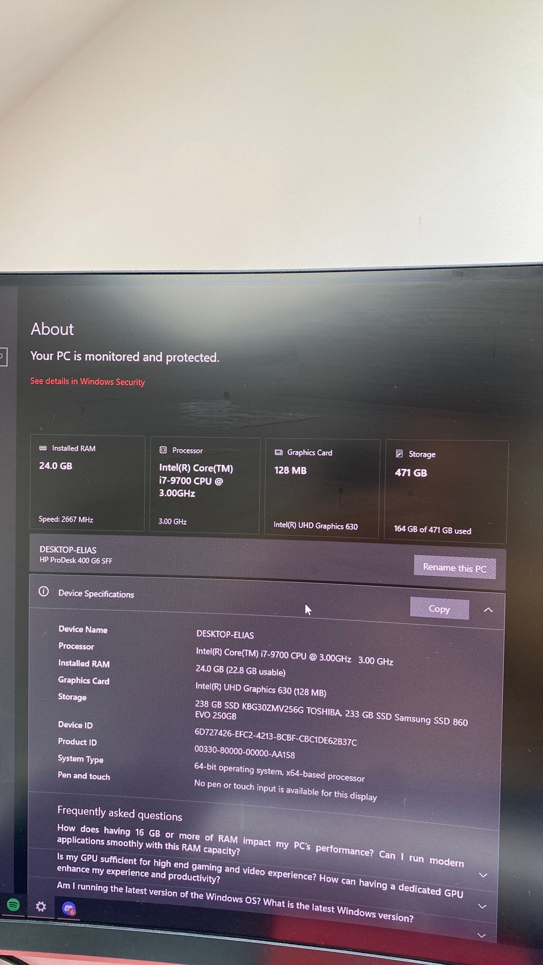 HP ProDesk 400 G6 (snel weg), Utilisé, Gaming, SSD, 16 GB