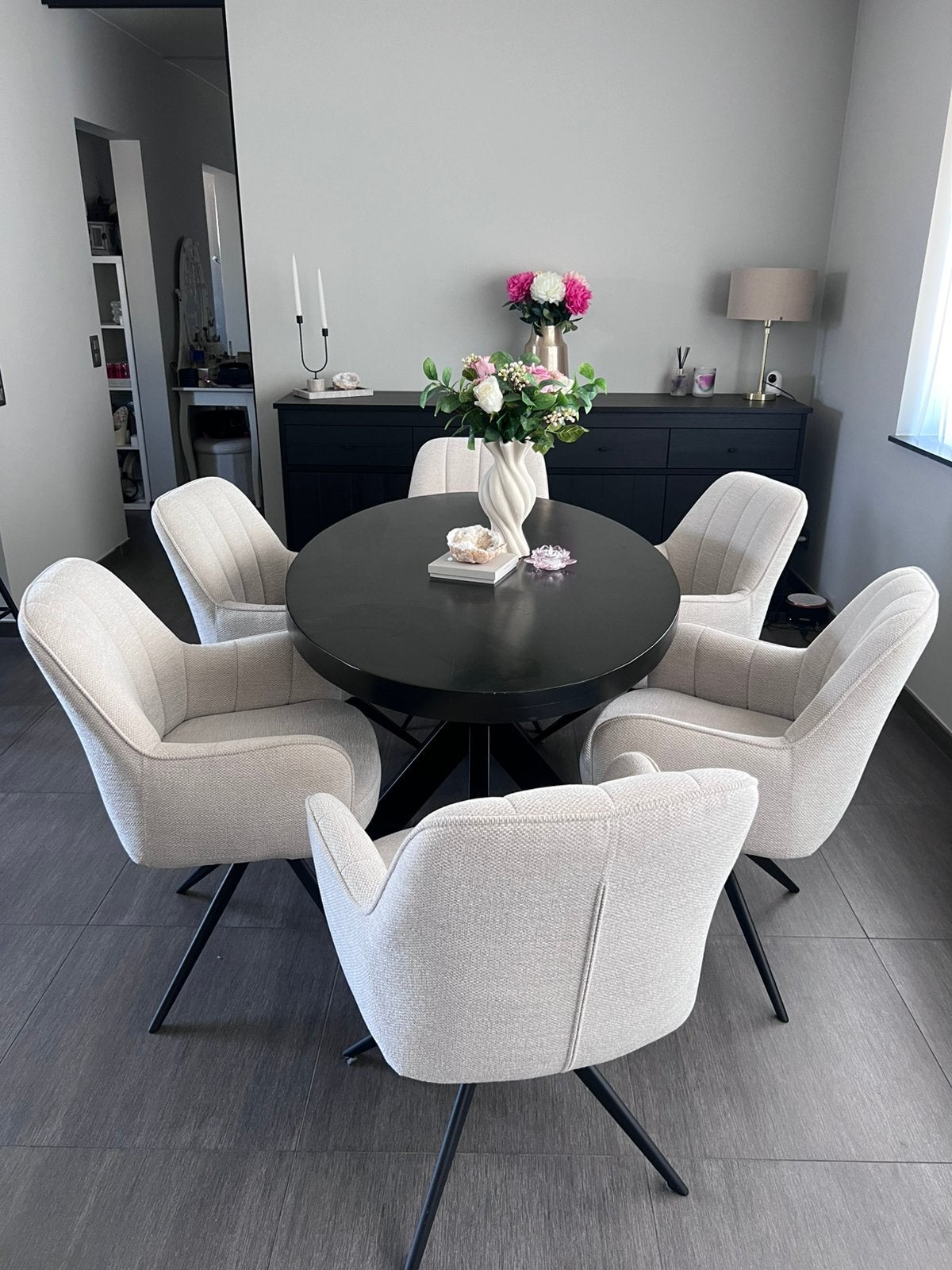 Zwarte eettafel, Huis en Inrichting, Ophalen, Gebruikt