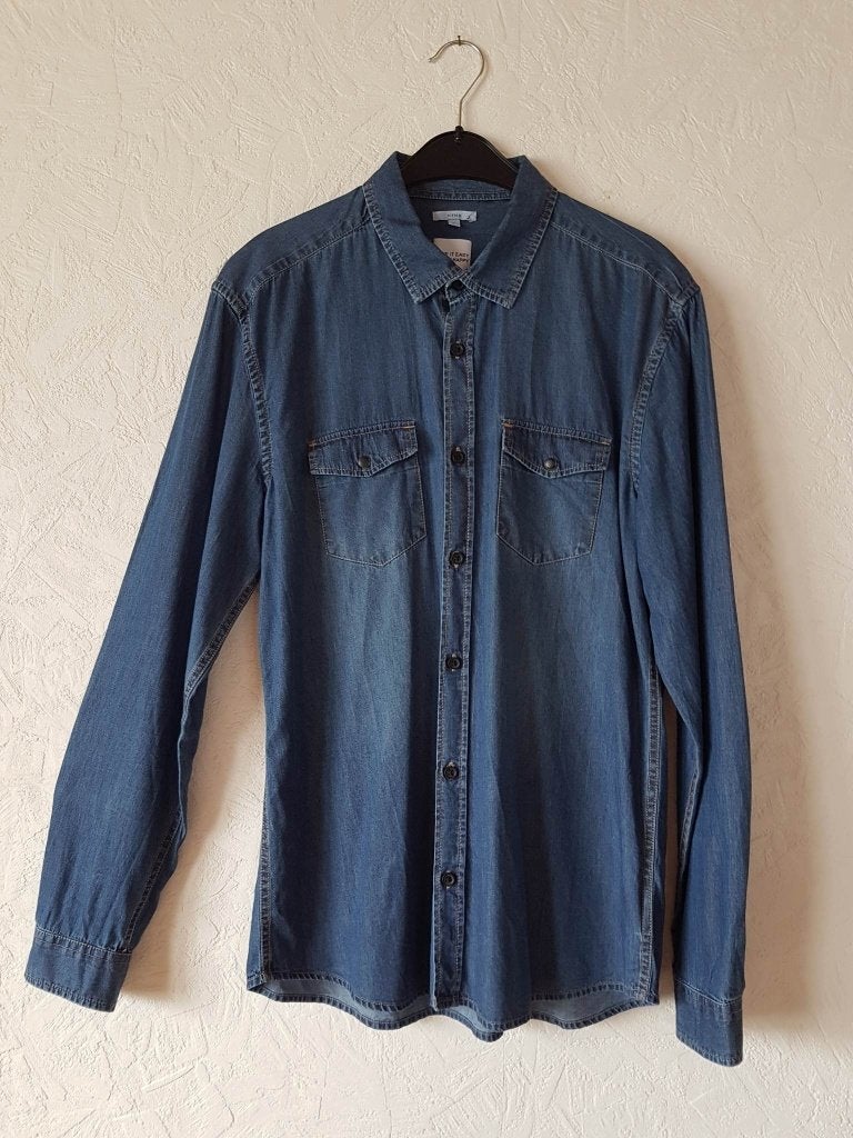 Chemise en jeans homme marque JULES taille L, Enlèvement ou Envoi, Comme neuf, Tour de cou 41/42 (L)