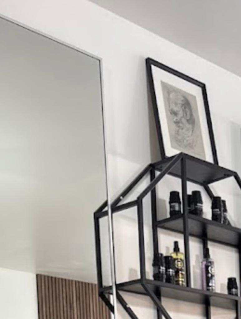 Wandrek 2 stuks - 77x20x77cm - achthoeking - zwart - metaal, Huis en Inrichting, Ophalen