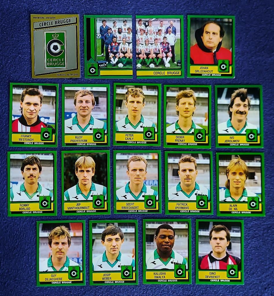 18 versch. Panini stickers voetbal ' FB 1989 - Cercle Brugge, Ophalen of Verzenden, Nieuw, Meerdere stickers