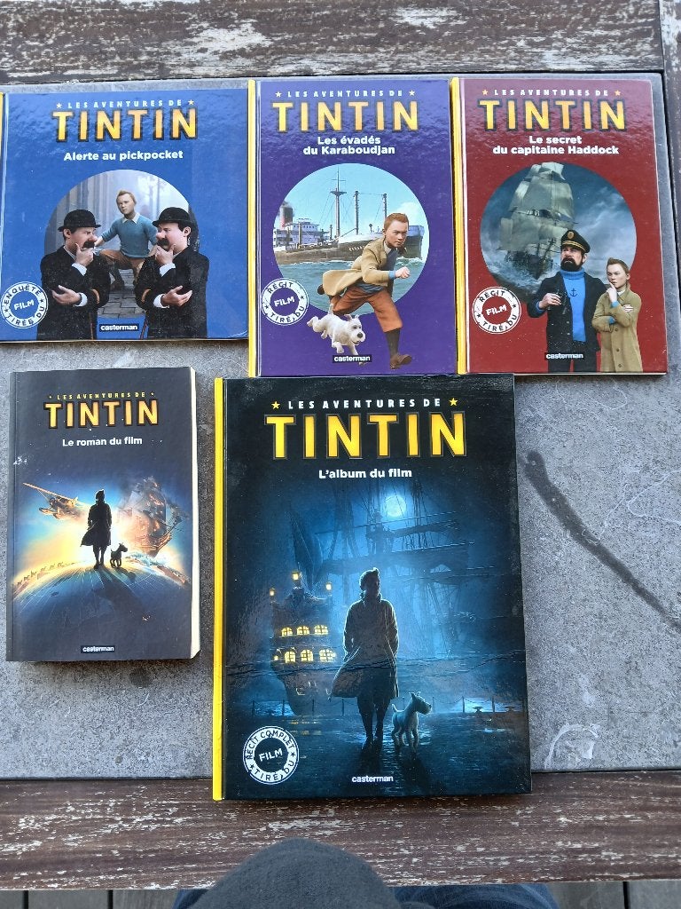 5 Kuifje-boeken gerelateerd aan de film, Verzamelen, Ophalen, Kuifje