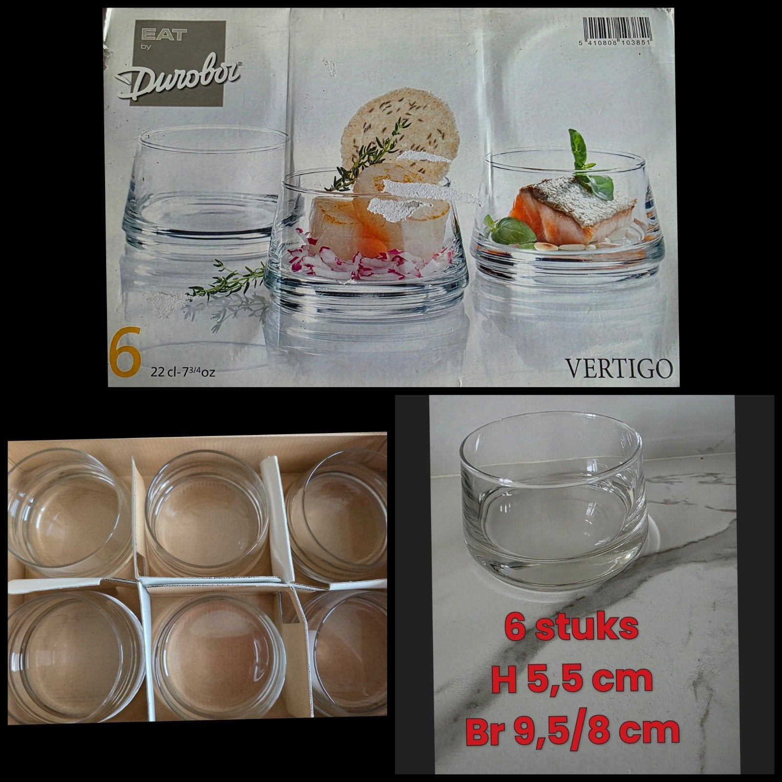 Glazen potjes Nieuwstaat set van 6stuks 10€/ set, Ophalen of Verzenden, Zo goed als nieuw