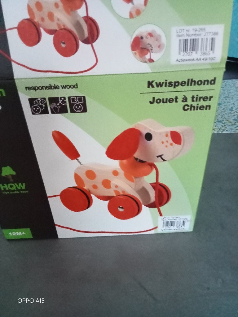 houten hondje kwispelende staart, Ophalen, Zo goed als nieuw