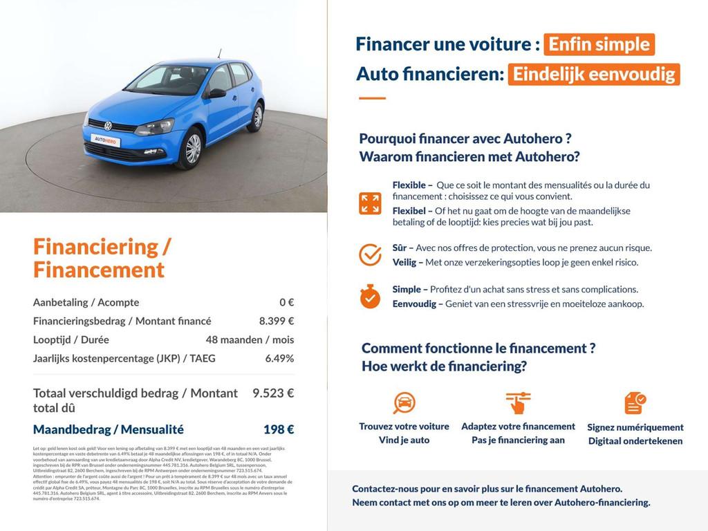 Volkswagen Polo 1.2 TSI Advance BlueMotion (bj 2016), Auto's, Voorwielaandrijving, Stof, Gebruikt, Zwart