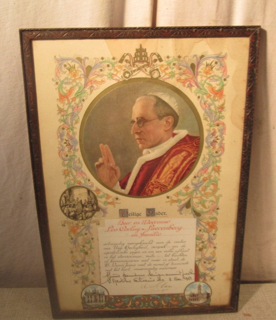 Oude Religieuze Prent - 43x24, Ophalen of Verzenden