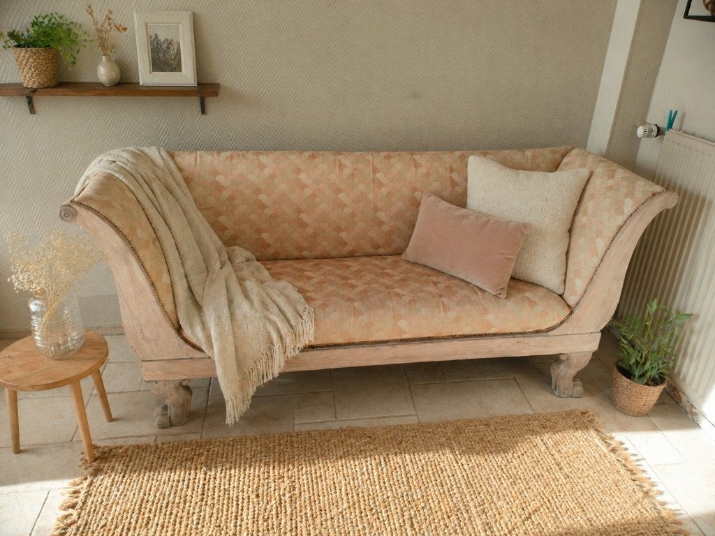 Vintage zetel, Huis en Inrichting, Ophalen, Zo goed als nieuw, Tweepersoons, Rechte bank