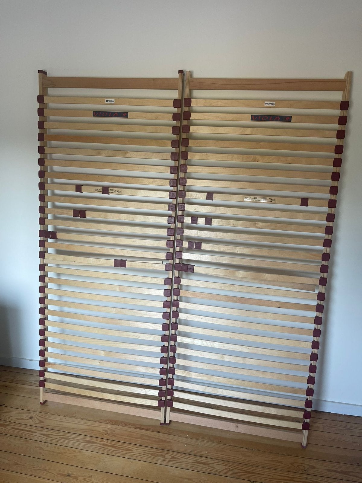 2 sommiers à lattes 80x200 cm – Bon état., Ophalen, Tweepersoons, Zo goed als nieuw, Bedbodem