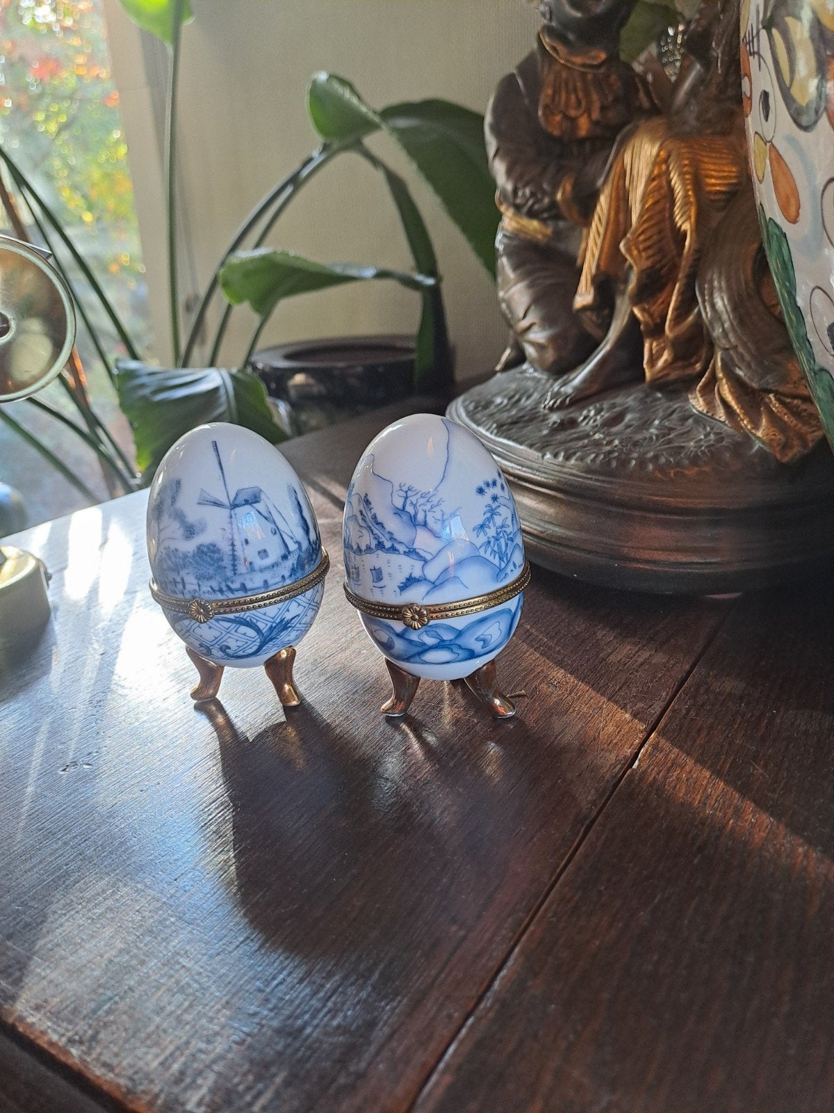 vintage, porseleinen eivormige , snuisterijendoosjes, Ophalen of Verzenden
